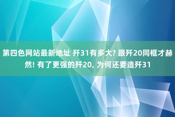 第四色网站最新地址 歼31有多大? 跟歼20同框才赫然! 有了更强的歼20, 为何还要造歼31