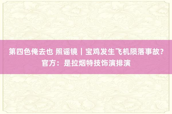 第四色俺去也 照谣镜｜宝鸡发生飞机陨落事故？官方：是拉烟特技饰演排演