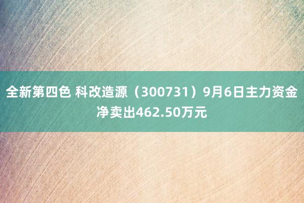 全新第四色 科改造源（300731）9月6日主力资金净卖出462.50万元