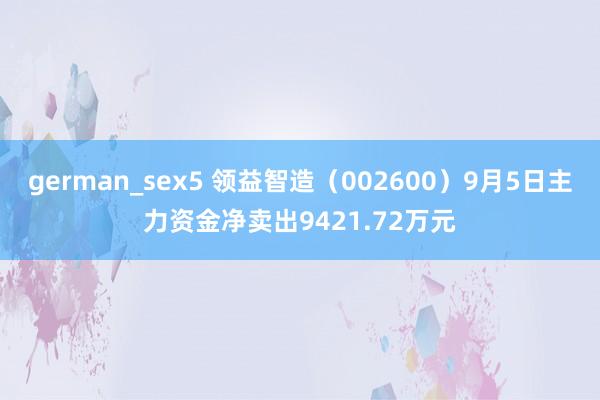 german_sex5 领益智造（002600）9月5日主力资金净卖出9421.72万元