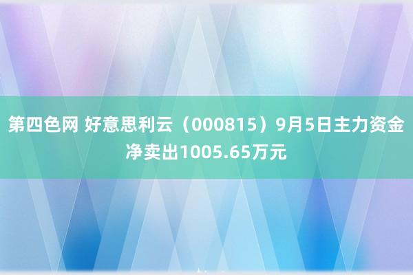 第四色网 好意思利云（000815）9月5日主力资金净卖出1005.65万元