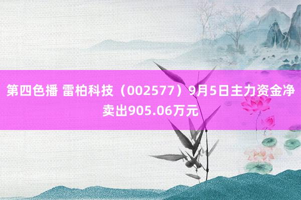 第四色播 雷柏科技（002577）9月5日主力资金净卖出905.06万元