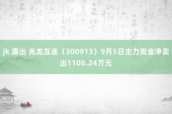 jk 露出 兆龙互连（300913）9月5日主力资金净卖出1108.24万元