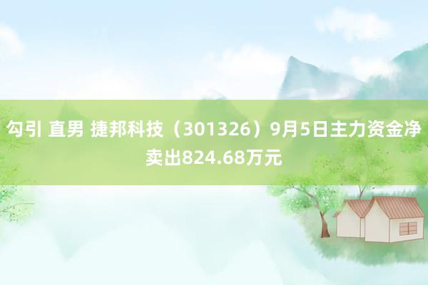 勾引 直男 捷邦科技（301326）9月5日主力资金净卖出824.68万元