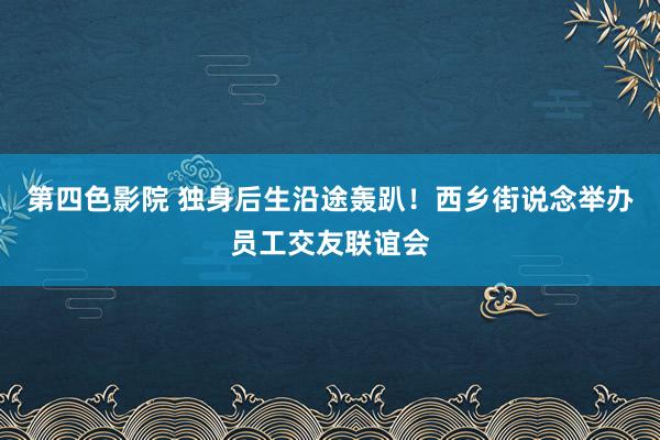 第四色影院 独身后生沿途轰趴！西乡街说念举办员工交友联谊会